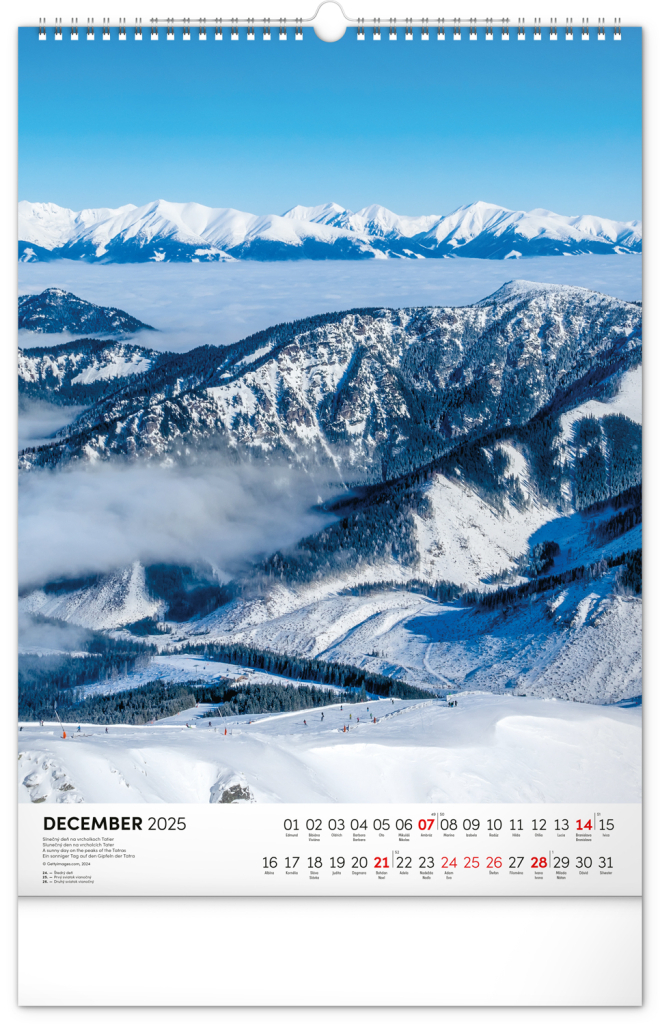 Tatry 2025 - nástenný kalendár