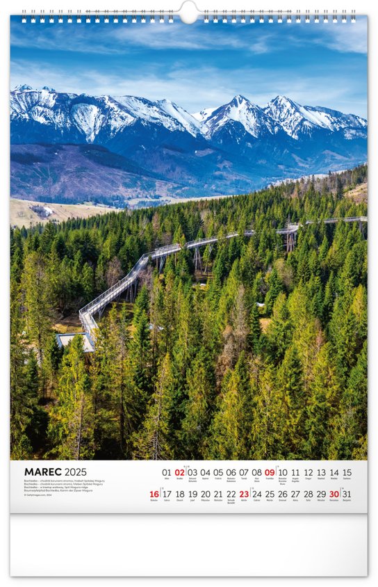 Tatry 2025 - nástenný kalendár