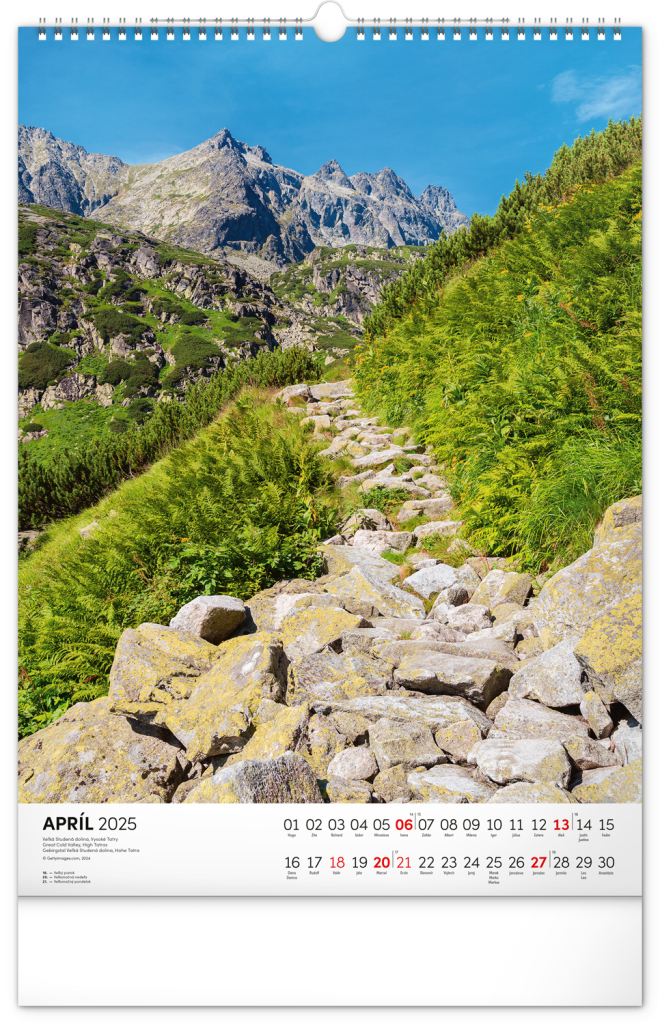 Tatry 2025 - nástenný kalendár