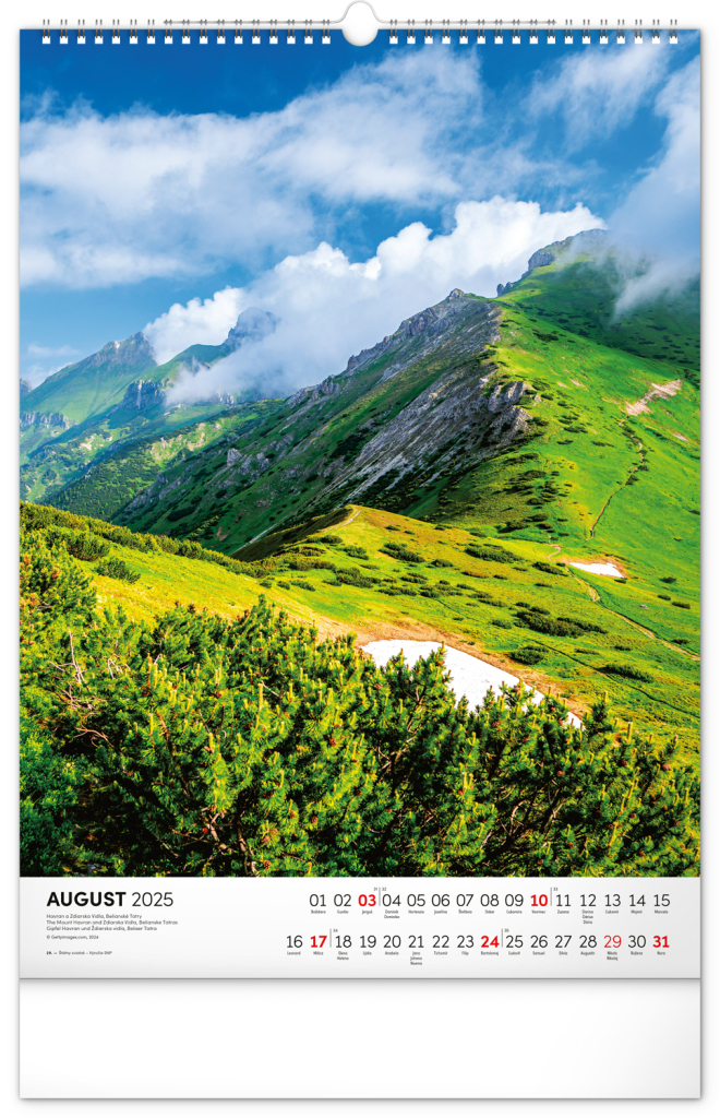 Tatry 2025 - nástenný kalendár