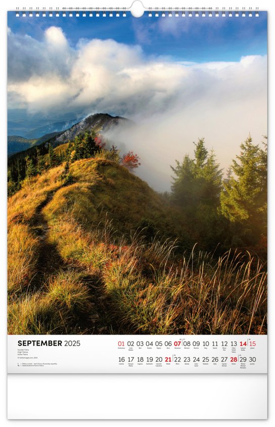 Tatry 2025 - nástenný kalendár