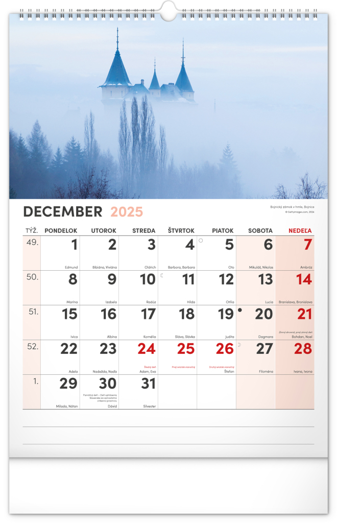 Malebné zákoutia Slovenska 2025 - nástenný kalendár