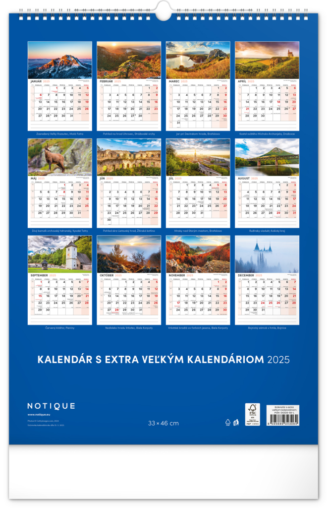 Malebné zákoutia Slovenska 2025 - nástenný kalendár