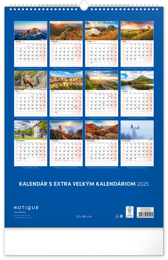 Malebné zákoutia Slovenska 2025 - nástenný kalendár
