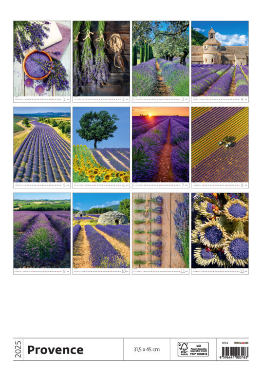 Provence 2025 - nástěnný kalendář