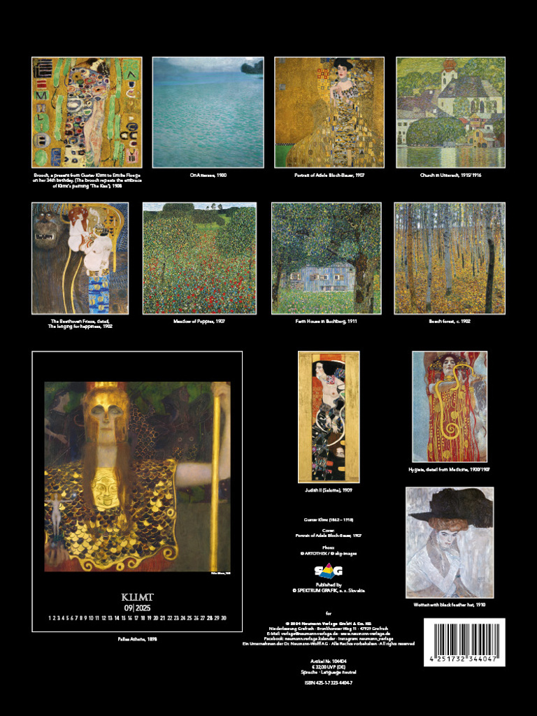 Gustav Klimt 2025 - nástěnný kalendář