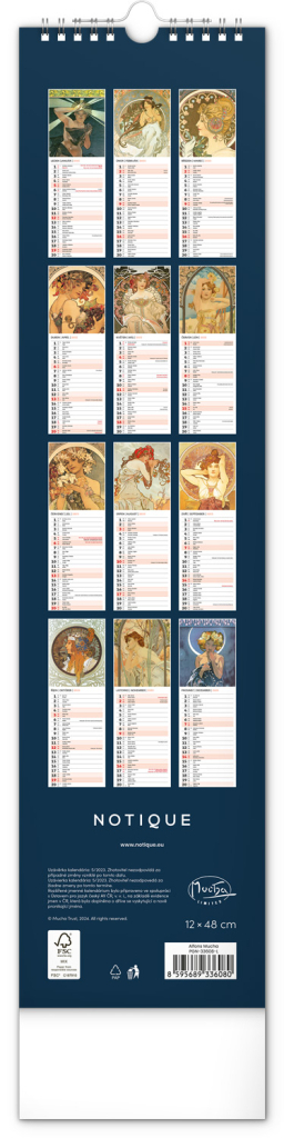 Alfons Mucha 2025 - nástěnný kalendář