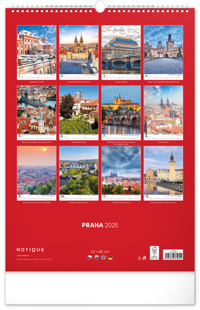Praha 2025 - nástěnný kalendář