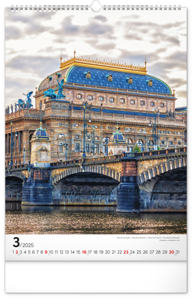 Praha 2025 - nástěnný kalendář