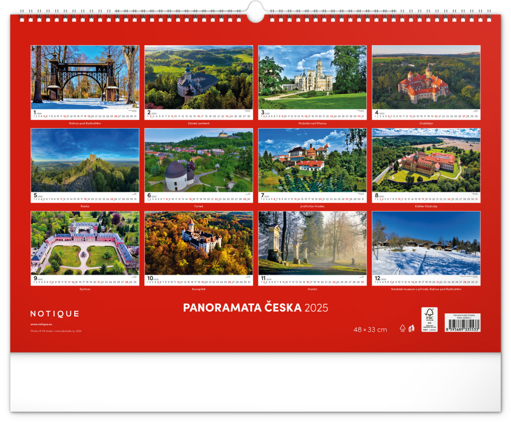 Panoramata Česka 2025 - nástěnný kalendář