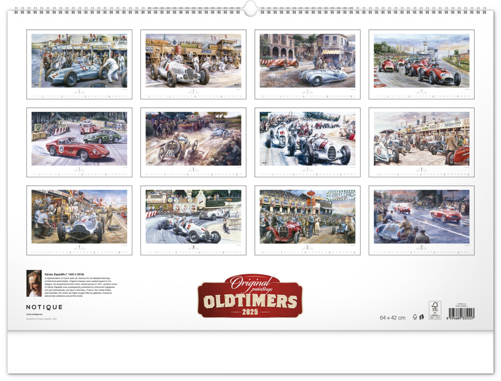 Oldtimers 2025 - nástěnný kalendář