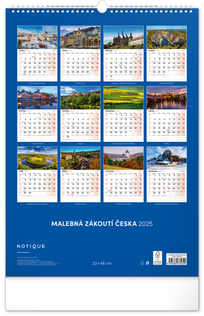 Malebná zákoutí Česka 2025 - nástěnný kalendář