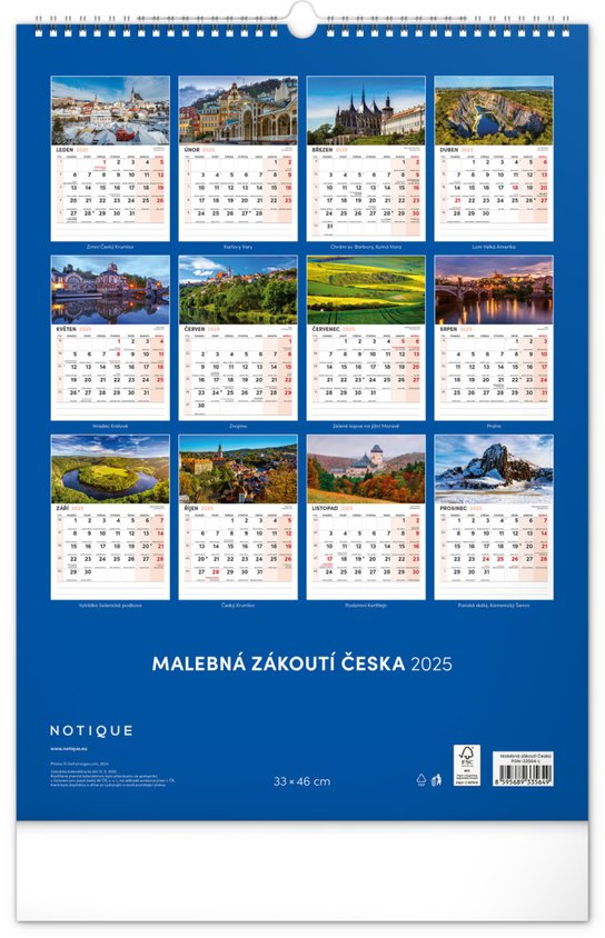 Malebná zákoutí Česka 2025 - nástěnný kalendář