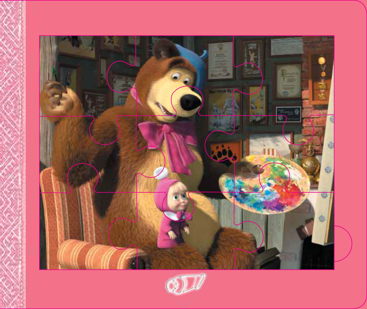 Máša a medvěd - Malířka Máša - Kniha puzzle - Poskládej si pohádku
