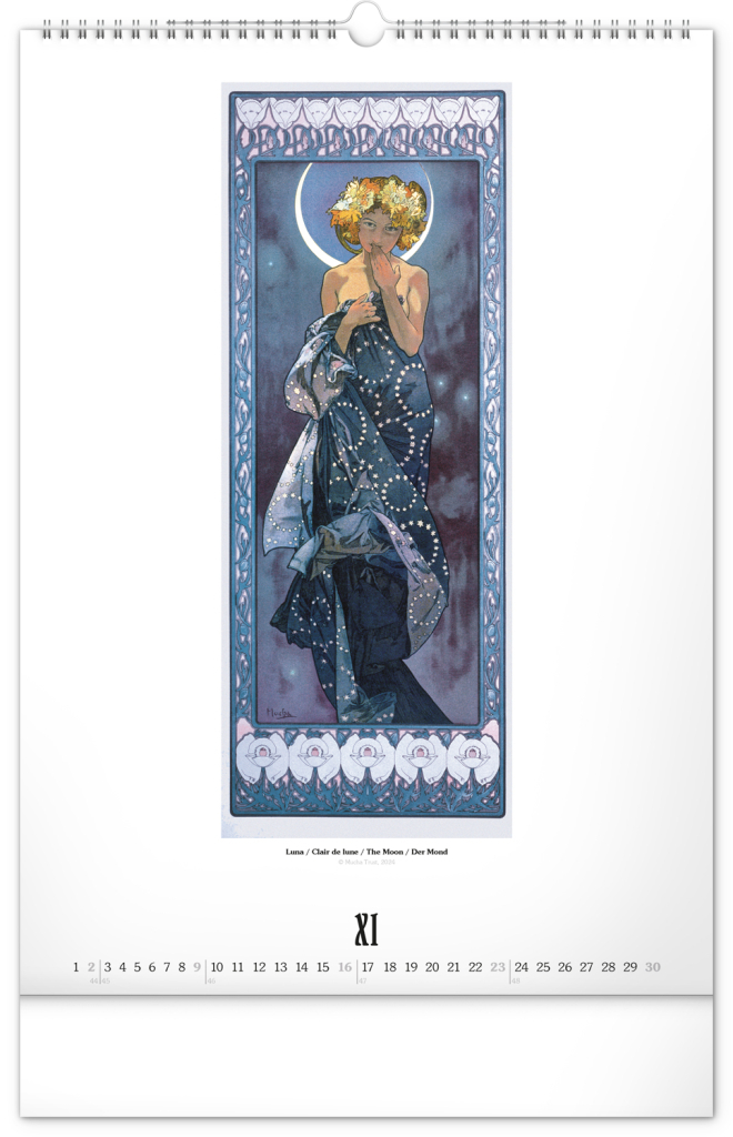 Alfons Mucha 2025 - nástěnný kalendář