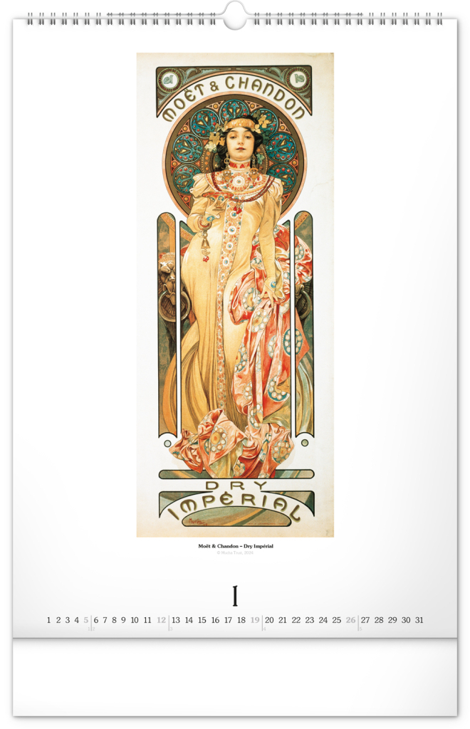 Alfons Mucha 2025 - nástěnný kalendář
