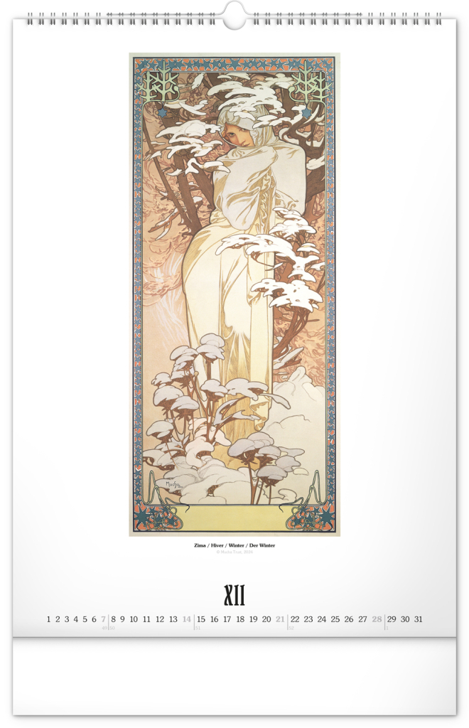 Alfons Mucha 2025 - nástěnný kalendář