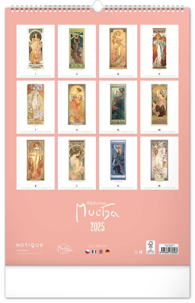 Alfons Mucha 2025 - nástěnný kalendář