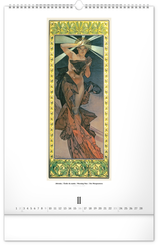 Alfons Mucha 2025 - nástěnný kalendář