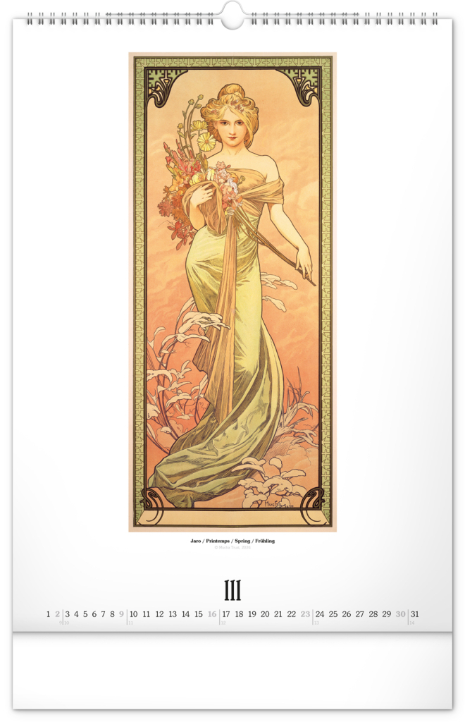 Alfons Mucha 2025 - nástěnný kalendář