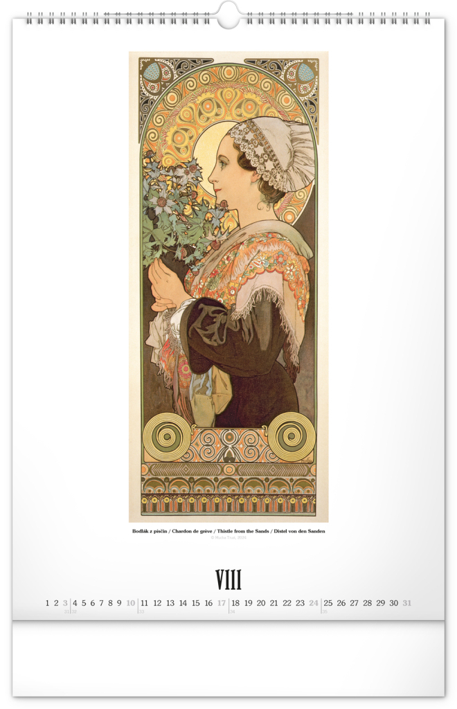 Alfons Mucha 2025 - nástěnný kalendář