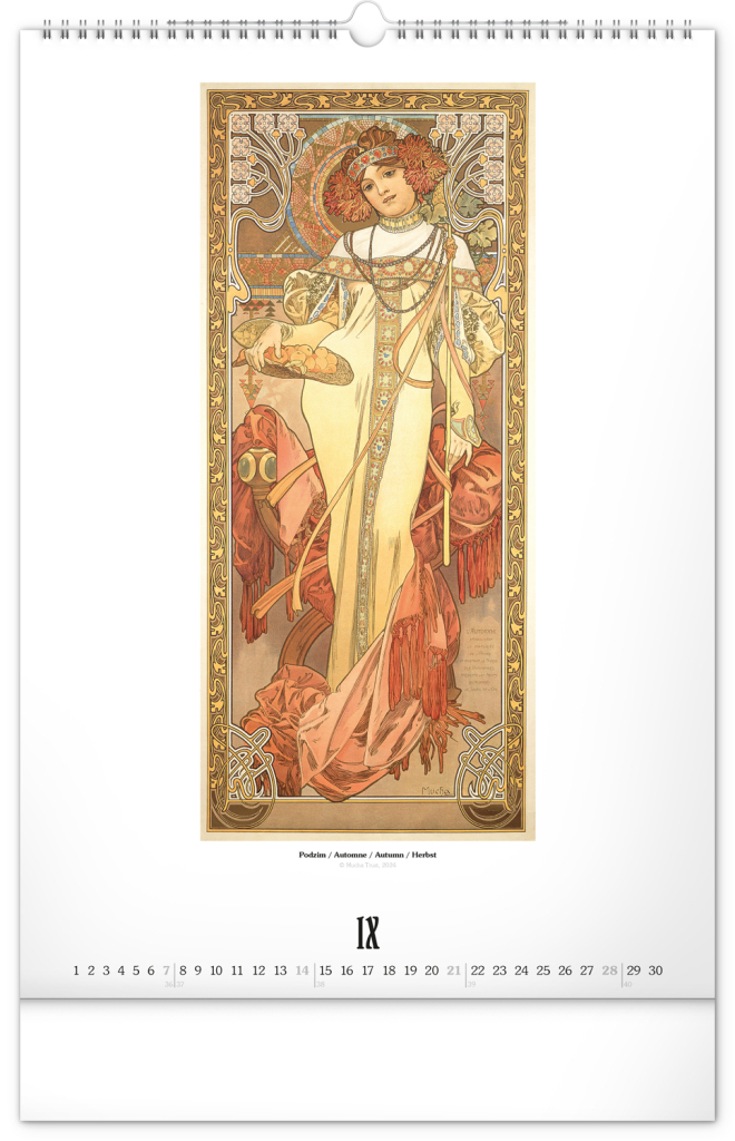 Alfons Mucha 2025 - nástěnný kalendář