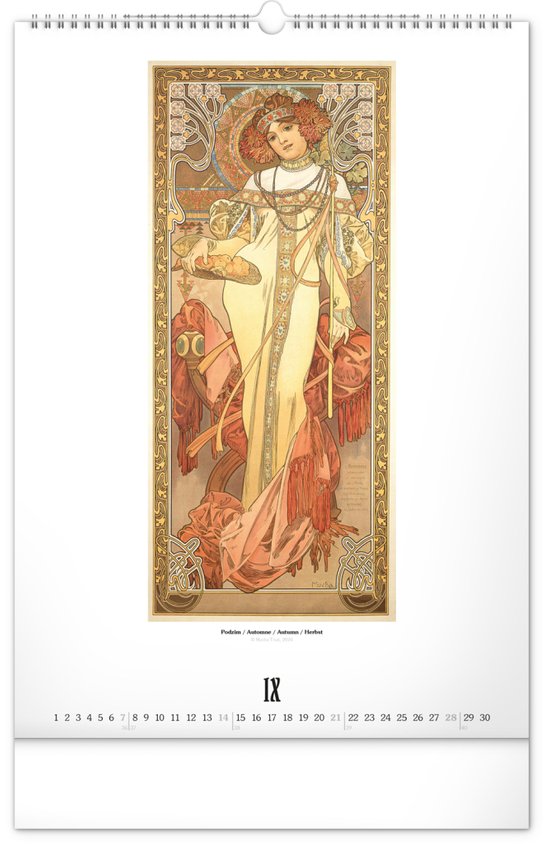 Alfons Mucha 2025 - nástěnný kalendář