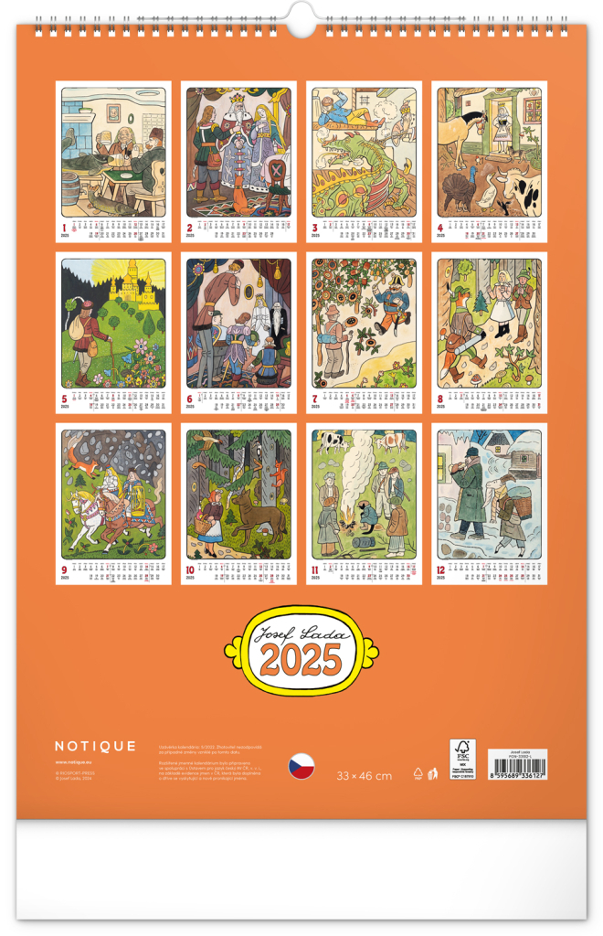 Josef Lada 2025 - nástěnný kalendář