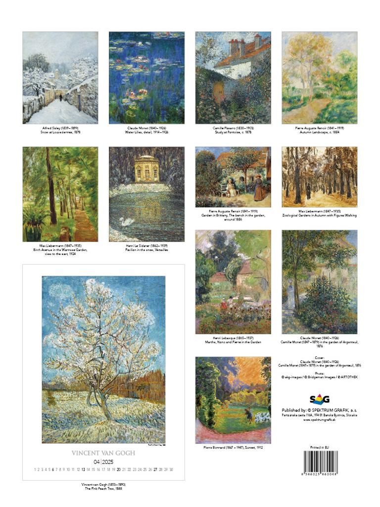 Gardens Impressionism 2025 - nástěnný kalendář