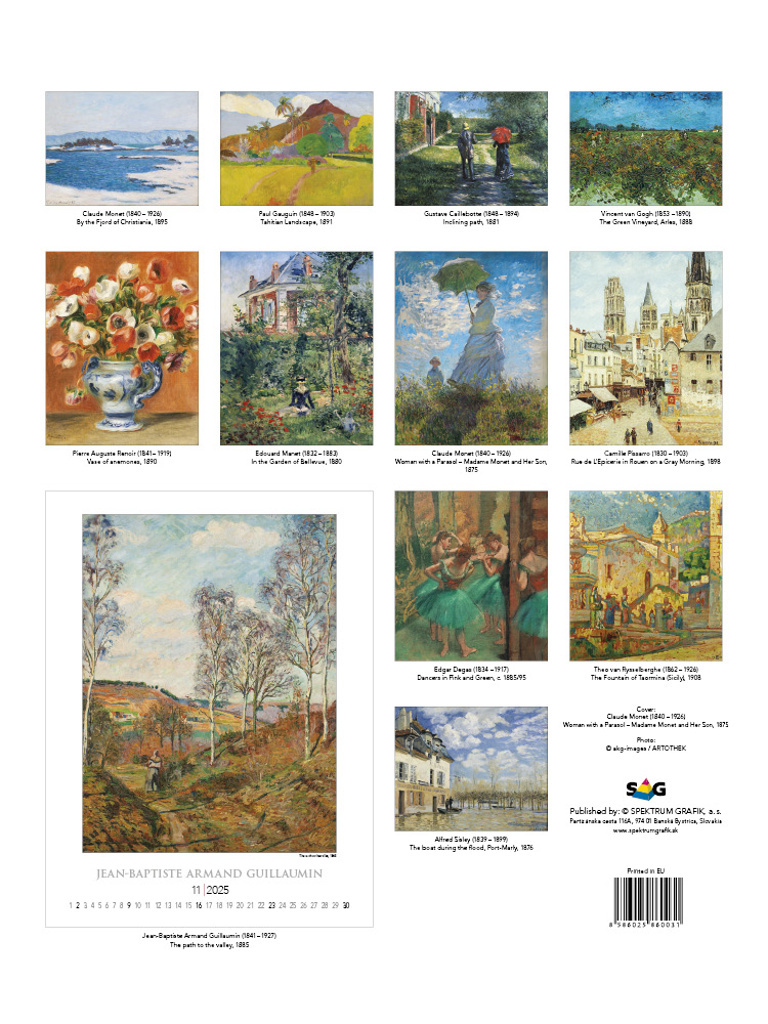 Impressionists 2025 - nástěnný kalendář