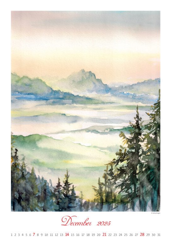 Aquarelle 2025 - nástěnný kalendář