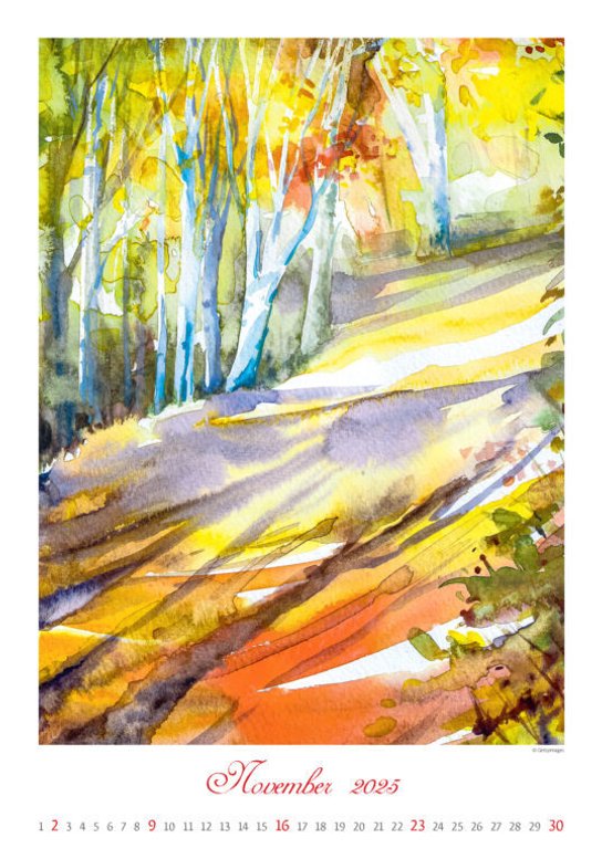 Aquarelle 2025 - nástěnný kalendář