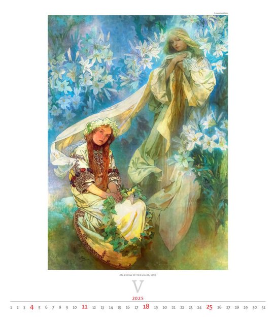 Alfons Mucha 2025 - nástěnný kalendář