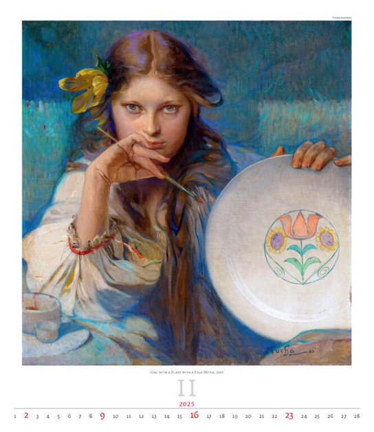 Alfons Mucha 2025 - nástěnný kalendář
