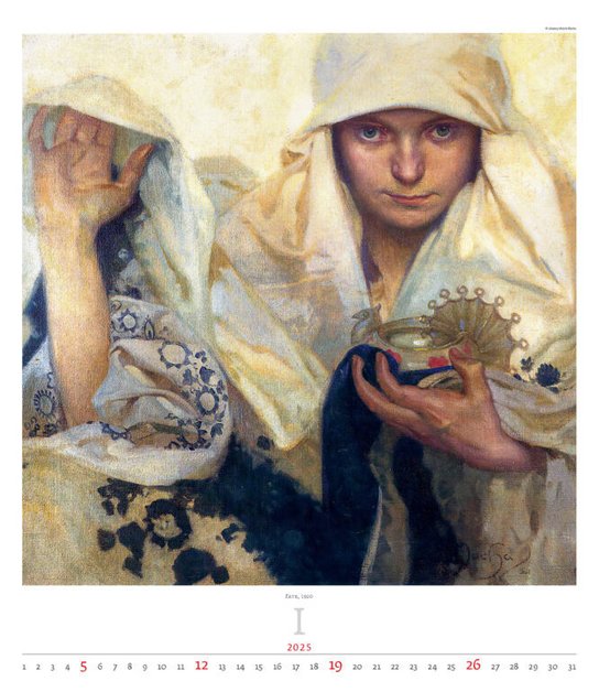 Alfons Mucha 2025 - nástěnný kalendář