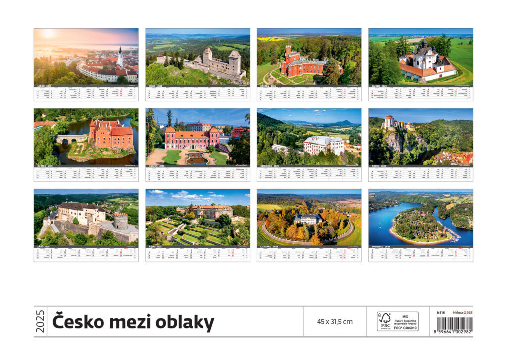 Česko mezi oblaky 2025 - nástěnný kalendář