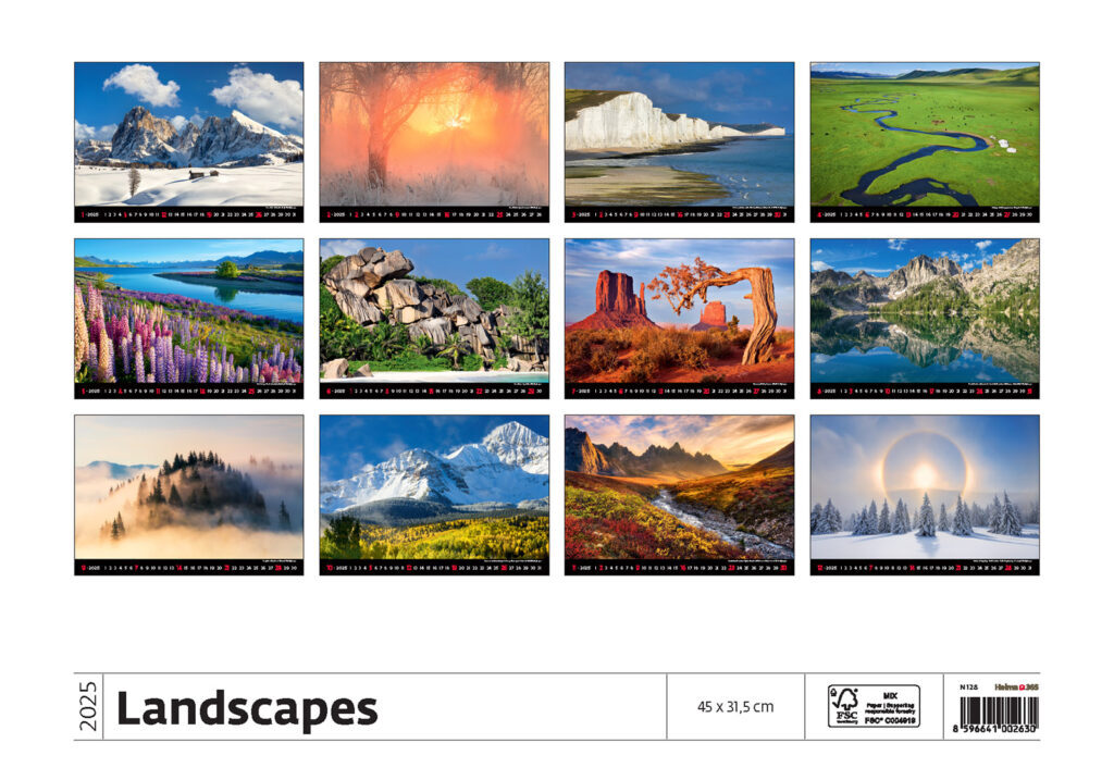Landscapes 2025 - nástěnný kalendář