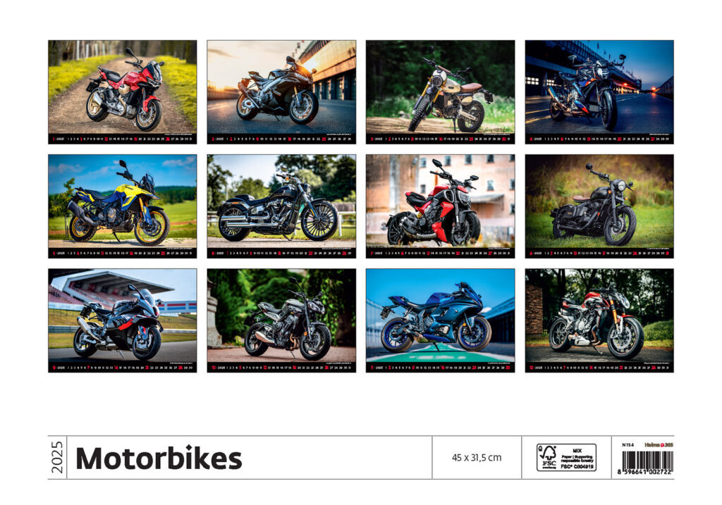 Motorbikes 2025 - nástěnný kalendář