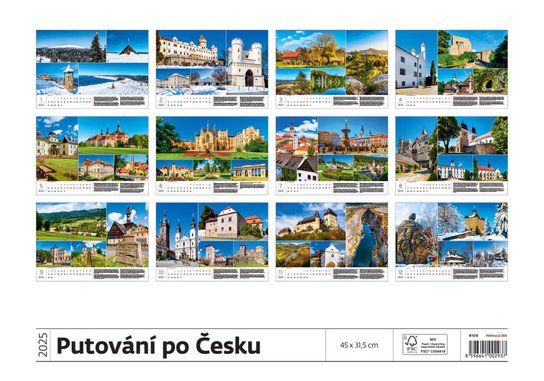 Putování po Česku 2025 - nástěnný kalendář