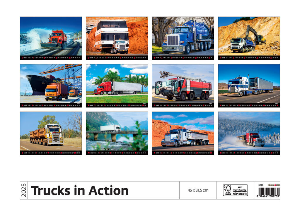 Trucks in Action 2025 - nástěnný kalendář