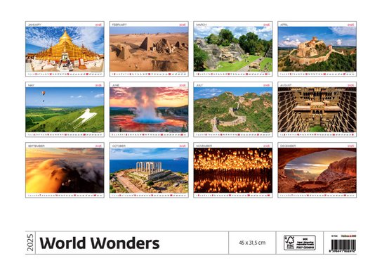 World Wonders 2025 - nástěnný kalendář
