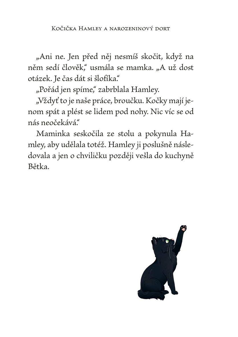Kočička Hamley a narozeninový dort