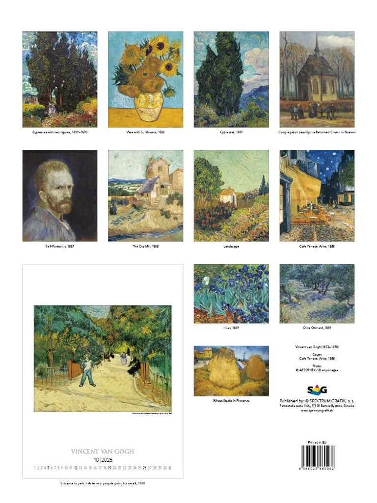 Vincent van Gogh 2025 - nástěnný kalendář