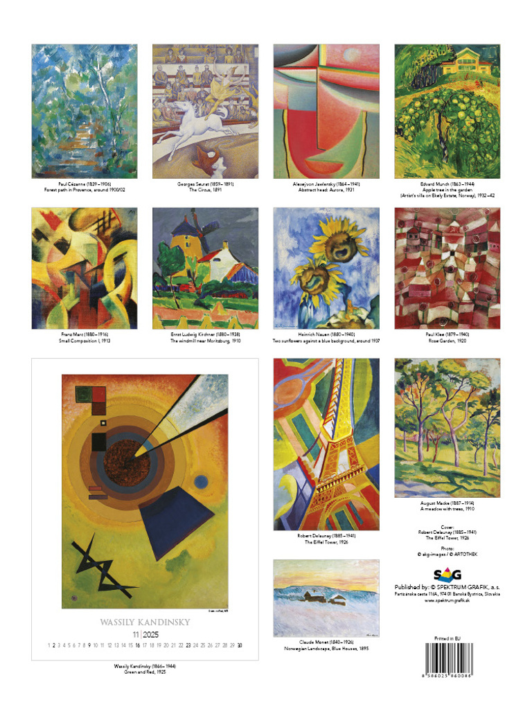 Monet to Klee 2025 - nástěnný kalendář