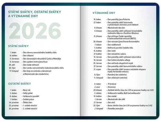 Školní diář Zelený 2025-2026