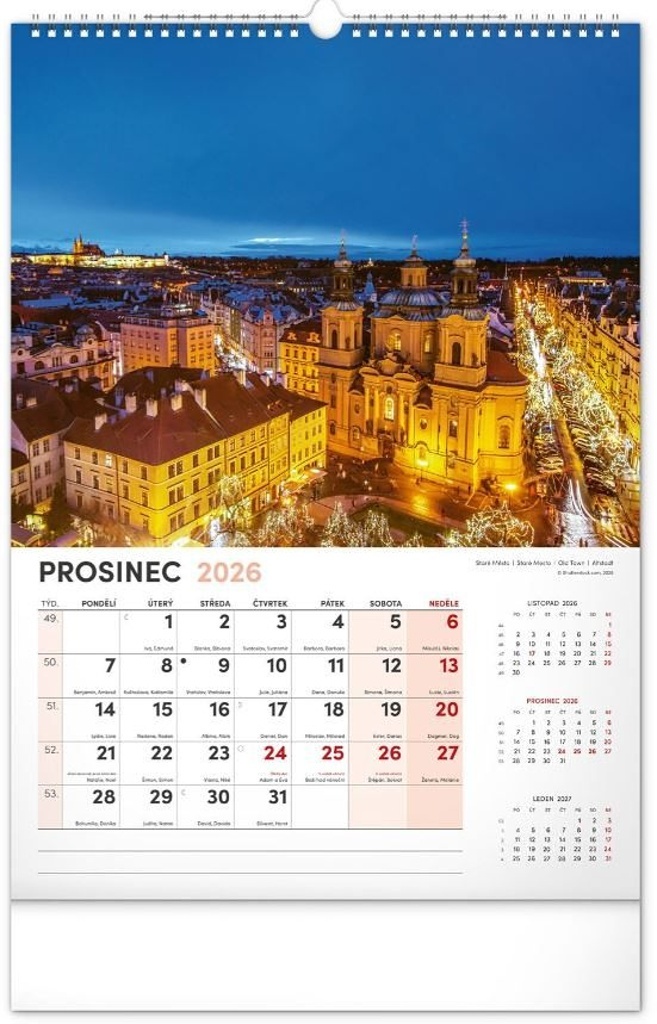 Praha 2026 - nástěnný kalendář