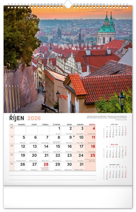 Praha 2026 - nástěnný kalendář