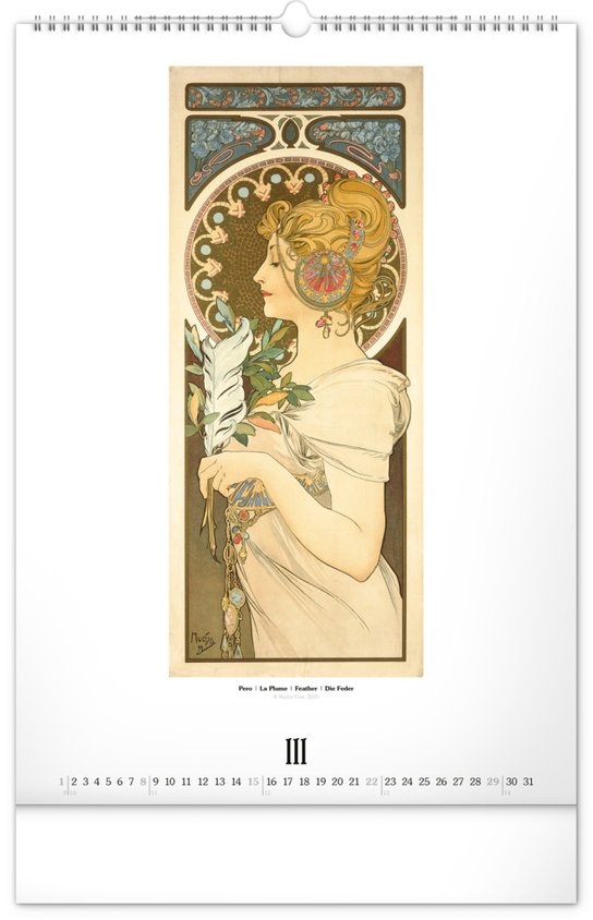 Alfons Mucha 2026 - nástěnný kalendář