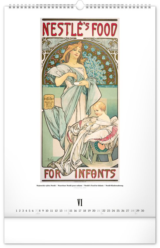 Alfons Mucha 2026 - nástěnný kalendář
