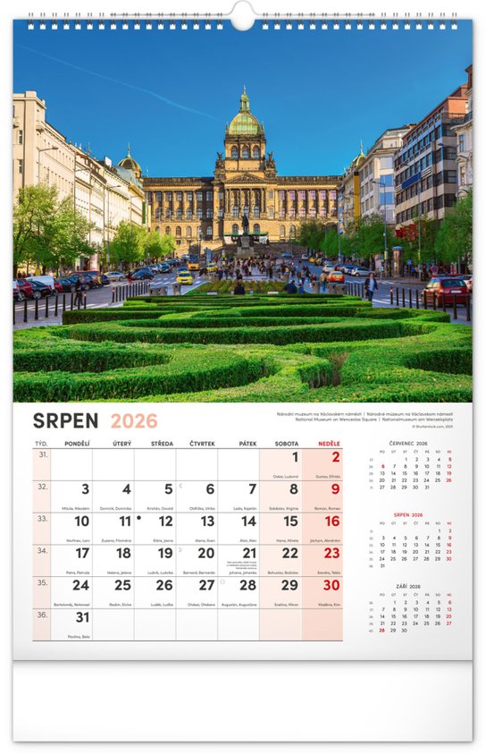 Praha 2026 - nástěnný kalendář
